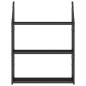 vidaXL Estantería pared 3 niveles madera ingeniería negro 60x21x78,5cm vidaXL Estantería pared 3 niveles madera ingeniería negro 60x21x78,5cm