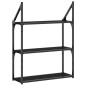 vidaXL Estantería pared 3 niveles madera ingeniería negro 60x21x78,5cm vidaXL Estantería pared 3 niveles madera ingeniería negro 60x21x78,5cm
