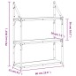 vidaXL Estantería pared 3 niveles madera ingeniería negro 60x21x78,5cm vidaXL Estantería pared 3 niveles madera ingeniería negro 60x21x78,5cm
