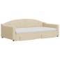 vidaXL Sofá cama nido con cajones tela color crema 100x200 cm vidaXL Sofá cama nido con cajones tela color crema 100x200 cm