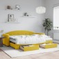 vidaXL Sofá cama nido con cajones terciopelo amarillo 80x200 cm vidaXL Sofá cama nido con cajones terciopelo amarillo 80x200 cm