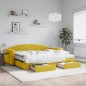 vidaXL Sofá cama nido con cajones terciopelo amarillo 90x200 cm vidaXL Sofá cama nido con cajones terciopelo amarillo 90x200 cm