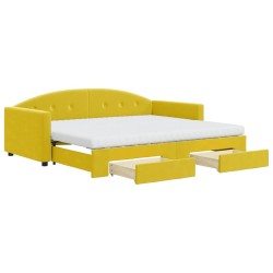 vidaXL Sofá cama nido con cajones terciopelo amarillo 90x200 cm