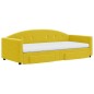vidaXL Sofá cama nido con cajones terciopelo amarillo 90x200 cm vidaXL Sofá cama nido con cajones terciopelo amarillo 90x200 cm