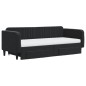 vidaXL Sofá cama nido con cajones terciopelo negro 90x200 cm vidaXL Sofá cama nido con cajones terciopelo negro 90x200 cm