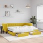 vidaXL Sofá cama nido con cajones terciopelo amarillo 90x200 cm