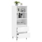 vidaXL Aparador alto madera contrachapada blanco brillo 40x36x110 cm vidaXL Aparador alto madera contrachapada blanco brillo 40x36x110 cm