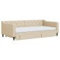 vidaXL Sofá cama nido con cajones tela color crema 100x200 cm vidaXL Sofá cama nido con cajones tela color crema 100x200 cm