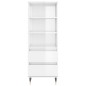 vidaXL Aparador alto madera contrachapada blanco brillo 40x36x110 cm vidaXL Aparador alto madera contrachapada blanco brillo 40x36x110 cm