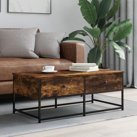 vidaXL Mesa de centro madera de ingeniería roble ahumado 100x51x40 cm