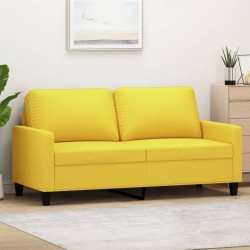 vidaXL Sofá de 2 plazas de tela amarillo claro 140 cm