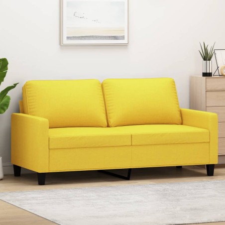 vidaXL Sofá de 2 plazas de tela amarillo claro 140 cm
