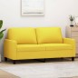 vidaXL Sofá de 2 plazas de tela amarillo claro 140 cm vidaXL Sofá de 2 plazas de tela amarillo claro 140 cm