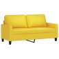 vidaXL Sofá de 2 plazas de tela amarillo claro 140 cm vidaXL Sofá de 2 plazas de tela amarillo claro 140 cm