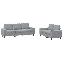 vidaXL Juego de sofás 2 piezas tela gris claro