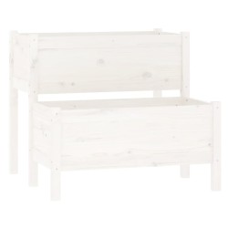vidaXL Jardinera madera maciza de pino blanco 84,5x84x75 cm