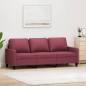 vidaXL Sofá de 3 plazas de tela rojo tinto 180 cm vidaXL Sofá de 3 plazas de tela rojo tinto 180 cm