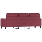 vidaXL Sofá de 3 plazas de tela rojo tinto 180 cm vidaXL Sofá de 3 plazas de tela rojo tinto 180 cm