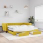 vidaXL Sofá cama nido con cajones terciopelo amarillo 100x200 cm vidaXL Sofá cama nido con cajones terciopelo amarillo 100x200 cm