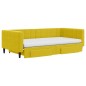 vidaXL Sofá cama nido con cajones terciopelo amarillo 100x200 cm vidaXL Sofá cama nido con cajones terciopelo amarillo 100x200 cm