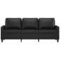 vidaXL Sofá de 3 plazas de cuero sintético negro 180 cm vidaXL Sofá de 3 plazas de cuero sintético negro 180 cm