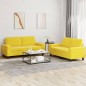 vidaXL Juego de sofás 2 piezas tela amarillo claro vidaXL Juego de sofás 2 piezas tela amarillo claro