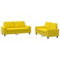 vidaXL Juego de sofás 2 piezas tela amarillo claro vidaXL Juego de sofás 2 piezas tela amarillo claro