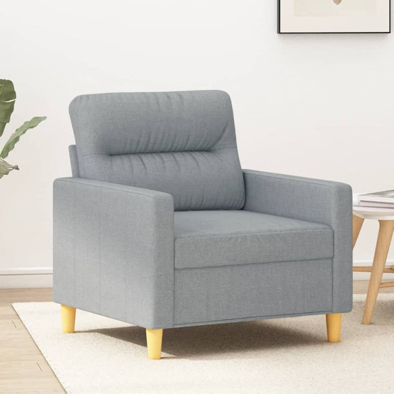 vidaXL Sillón de tela gris claro 60 cm vidaXL Sillón de tela gris claro 60 cm