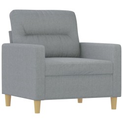 vidaXL Sillón de tela gris claro 60 cm