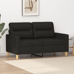 vidaXL Sofá de 2 plazas de tela negro 120 cm