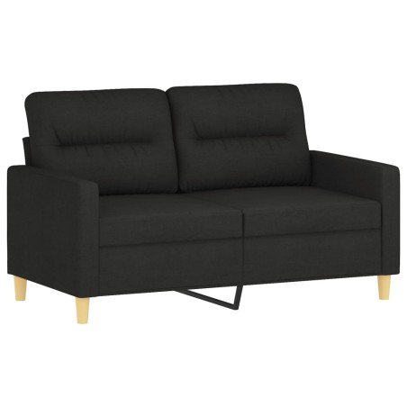 vidaXL Sofá de 2 plazas de tela negro 120 cm
