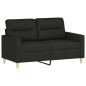 vidaXL Sofá de 2 plazas de tela negro 120 cm