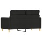 vidaXL Sofá de 2 plazas de tela negro 120 cm