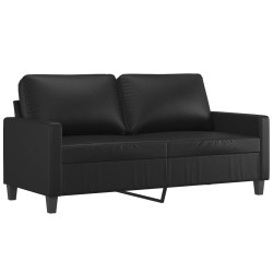 vidaXL Sofá de 2 plazas de cuero sintético negro 140 cm