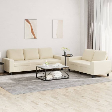 vidaXL Juego de sofás 2 piezas tela color crema