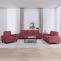 vidaXL Juego de sofás 3 piezas tela rojo tinto vidaXL Juego de sofás 3 piezas tela rojo tinto