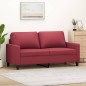 vidaXL Sofá de 2 plazas de cuero sintético rojo vino 140 cm vidaXL Sofá de 2 plazas de cuero sintético rojo vino 140 cm