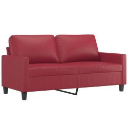 vidaXL Sofá de 2 plazas de cuero sintético rojo vino 140 cm