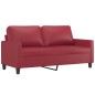 vidaXL Sofá de 2 plazas de cuero sintético rojo vino 140 cm vidaXL Sofá de 2 plazas de cuero sintético rojo vino 140 cm