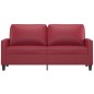 vidaXL Sofá de 2 plazas de cuero sintético rojo vino 140 cm vidaXL Sofá de 2 plazas de cuero sintético rojo vino 140 cm