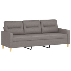 vidaXL Sofá de 3 plazas de tela gris taupe 180 cm