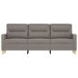 vidaXL Sofá de 3 plazas de tela gris taupe 180 cm vidaXL Sofá de 3 plazas de tela gris taupe 180 cm