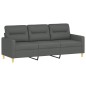vidaXL Sofá de 3 plazas de tela gris oscuro 180 cm