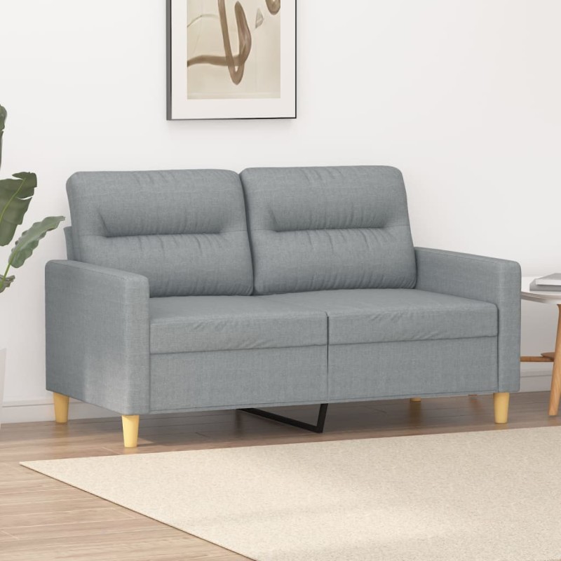 vidaXL Sofá de 2 plazas de tela gris claro 120 cm vidaXL Sofá de 2 plazas de tela gris claro 120 cm