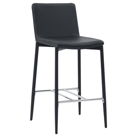 vidaXL Taburetes de cocina 2 unidades cuero sintético negro