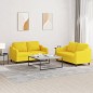 vidaXL Juego de sofás con cojines 2 piezas tela amarillo claro vidaXL Juego de sofás con cojines 2 piezas tela amarillo claro