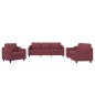 vidaXL Juego de sofás con cojines 3 piezas tela rojo tinto vidaXL Juego de sofás con cojines 3 piezas tela rojo tinto