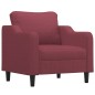 vidaXL Juego de sofás con cojines 3 piezas tela rojo tinto vidaXL Juego de sofás con cojines 3 piezas tela rojo tinto