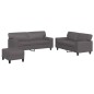 vidaXL Juego de sofás 3 piezas cuero sintético gris vidaXL Juego de sofás 3 piezas cuero sintético gris