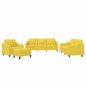 vidaXL Juego de sofás con cojines 4 piezas tela amarillo claro vidaXL Juego de sofás con cojines 4 piezas tela amarillo claro